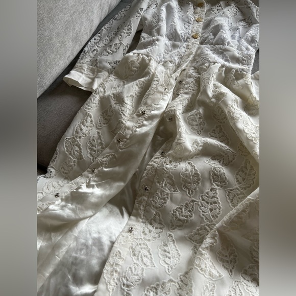 Sandro Button Up Lace Midi Dress - Picture 6 of 9